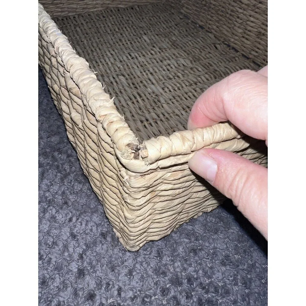 Square Nesting Wicker Baskets with Handle